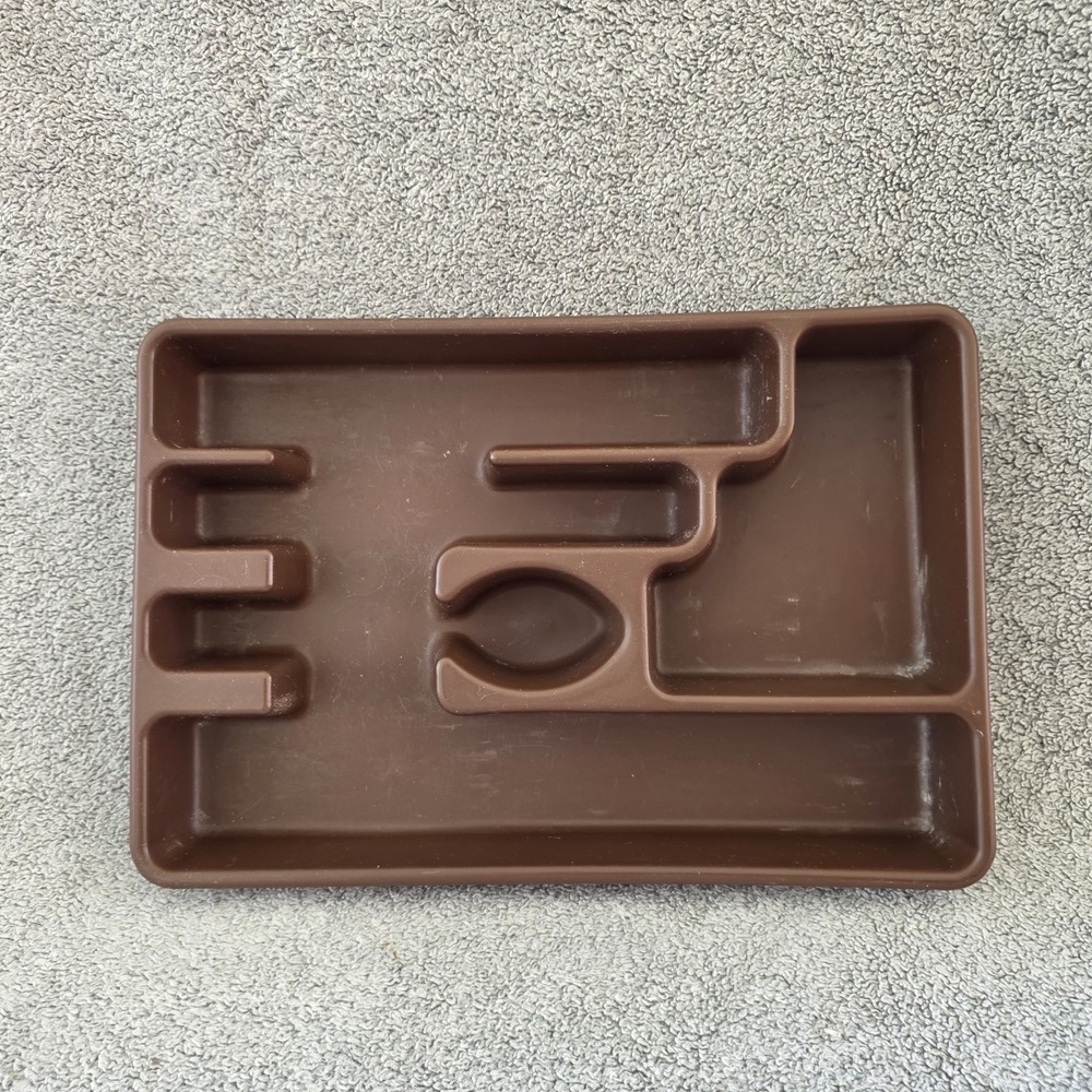 Vintage Rubbermaid Silverware Flatware Utensil Tray Chocolate Brown 2921